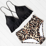 High Waist Leopard Two Piece
