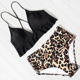 High Waist Leopard Two Piece