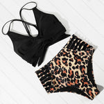 High Waist Leopard Two Piece