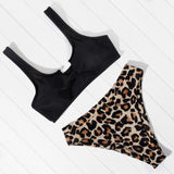 High Waist Leopard Two Piece