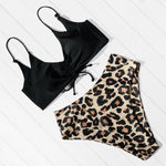 High Waist Leopard Two Piece