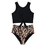 High Waist Leopard Two Piece