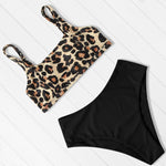 High Waist Leopard Two Piece