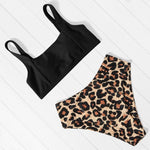 High Waist Leopard Two Piece