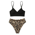 High Waist Leopard Two Piece