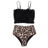 High Waist Leopard Two Piece