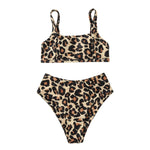 High Waist Leopard Two Piece