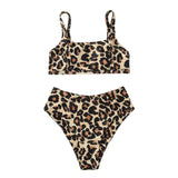 High Waist Leopard Two Piece